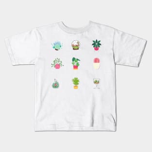 Plants And Succulents Design Sticker Pack Kids T-Shirt